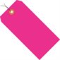 3 1/4 x 1 5/8" Fluorescent Pink 13 Pt. Shipping Tags - Pre-Wired