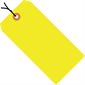 4 1/4 x 2 1/8" Fluorescent Yellow 13 Pt. Shipping Tags - Pre-Strung