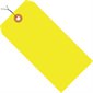 5 3/4 x 2 7/8" Fluorescent Yellow 13 Pt. Shipping Tags - Pre-Wired