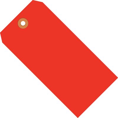 6 1/4 x 3 1/8" Fluorescent Red 13 Pt. Shipping Tags