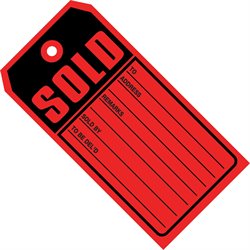 4 3/4 x 2 3/8" - "Sold Tags" 10 Point Card Stock