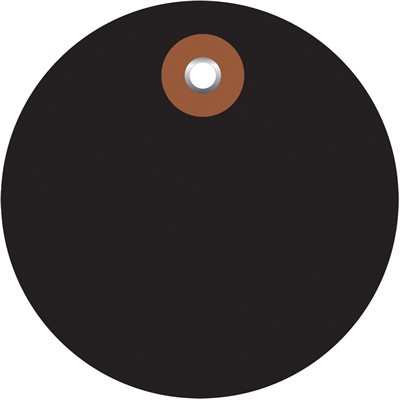 3" Black Plastic Circle Tags
