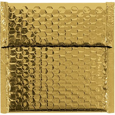 7 x 6 3/4" Gold Glamour Bubble Mailers