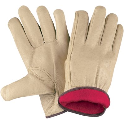 Pigskin Leather Drivers Gloves Lined - Medium