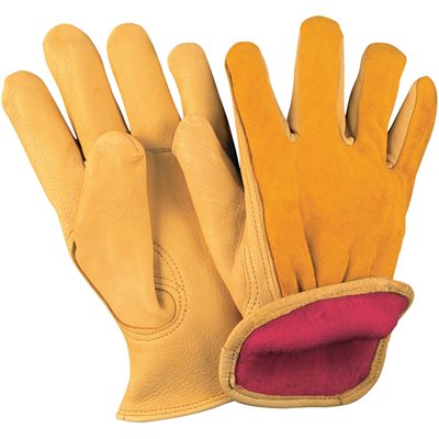 Deerskin Leather Drivers Gloves Lined - Medium