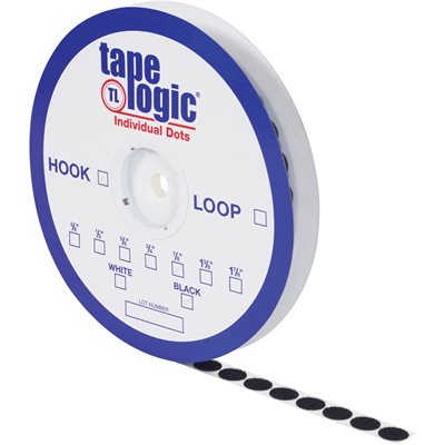 7/8" Black Hook Tape Logic® Individual Tape Dots