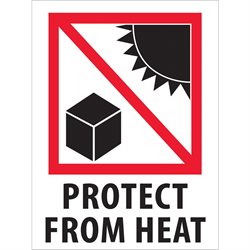 3 x 4" - "Protect from Heat" Labels