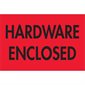 2 x 3" - "Hardware Enclosed" (Fluorescent Red) Labels