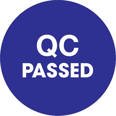 2" Circle - "QC Passed" Blue Labels