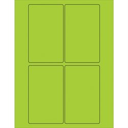 3 x 5" Fluorescent Green Rectangle Laser Labels