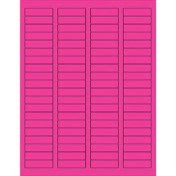 1 3/4 x 1/2" Fluorescent Pink Rectangle Laser Labels