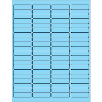 1 15/16 x 1/2" Fluorescent Pastel Blue Rectangle Laser Labels