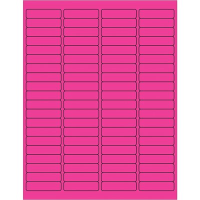1 15/16 x 1/2" Fluorescent Pink Rectangle Laser Labels
