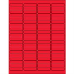 1 15/16 x 1/2" Fluorescent Red Rectangle Laser Labels