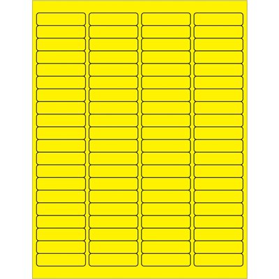 1 15/16 x 1/2" Fluorescent Yellow Rectangle Laser Labels