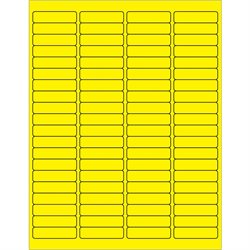 1 15/16 x 1/2" Fluorescent Yellow Rectangle Laser Labels