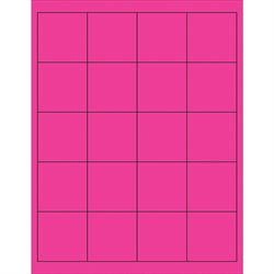 2 x 2" Fluorescent Pink Rectangle Laser Labels