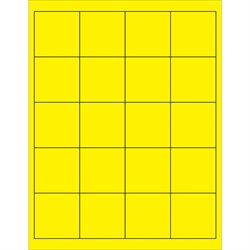 2 x 2" Fluorescent Yellow Rectangle Laser Labels
