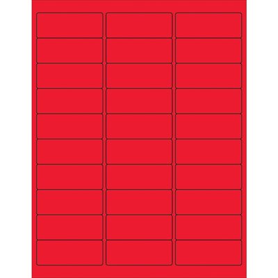 2 5/8 x 1" Fluorescent Red Rectangle Laser Labels