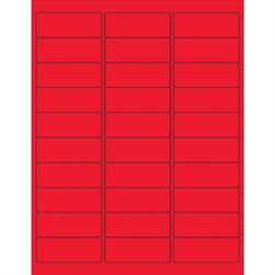 2 5/8 x 1" Fluorescent Red Rectangle Laser Labels