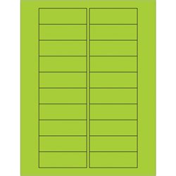 3 x 1" Fluorescent Green Rectangle Laser Labels