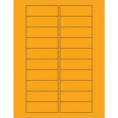 3 x 1" Fluorescent Orange Rectangle Laser Labels