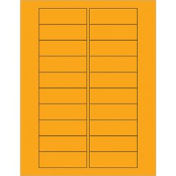 3 x 1" Fluorescent Orange Rectangle Laser Labels