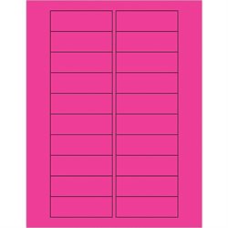 3 x 1" Fluorescent Pink Rectangle Laser Labels