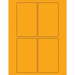 3 x 5" Fluorescent Orange Rectangle Laser Labels