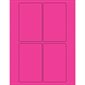 3 x 5" Fluorescent Pink Rectangle Laser Labels