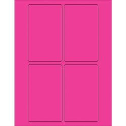 3 x 5" Fluorescent Pink Rectangle Laser Labels