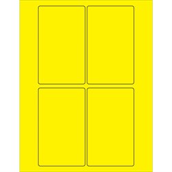 3 x 5" Fluorescent Yellow Rectangle Laser Labels