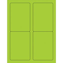 3 1/2 x 5" Green Rectangle Laser Labels