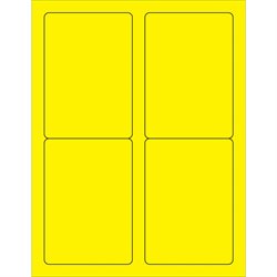 3 1/2 x 5" Fluorescent Yellow Rectangle Laser Labels