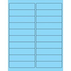 4 x 1" Fluorescent Pastel Blue Rectangle Laser Labels