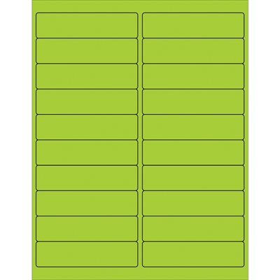 4 x 1" Fluorescent Green Rectangle Laser Labels