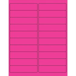 4 x 1" Fluorescent Pink Rectangle Laser Labels