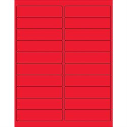 4 x 1" Fluorescent Red Rectangle Laser Labels