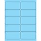 4 x 2" Fluorescent Pastel Blue Rectangle Laser Labels