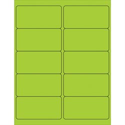 4 x 2" Fluorescent Green Rectangle Laser Labels