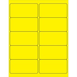 4 x 2" Fluorescent Yellow Rectangle Laser Labels