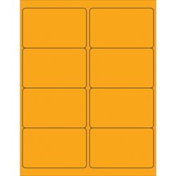 4 x 2 1/2" Fluorescent Orange Rectangle Laser Labels