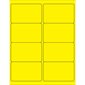 4 x 2 1/2" Fluorescent Yellow Rectangle Laser Labels