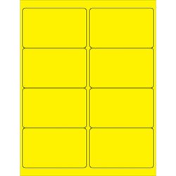 4 x 2 1/2" Fluorescent Yellow Rectangle Laser Labels