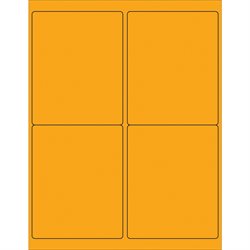 4" x 5" Fluorescent Orange Rectangle Laser Labels