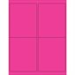 4 x 5" Fluorescent Pink Rectangle Laser Labels