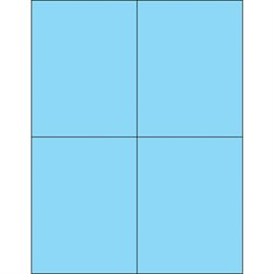 4 1/4 x 5 1/2" Fluorescent Pastel Blue Rectangle Laser Labels