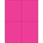 4 1/4 x 5 1/2" Fluorescent Pink Rectangle Laser Labels