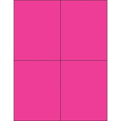 4 1/4 x 5 1/2" Fluorescent Pink Rectangle Laser Labels