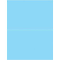 8 1/2 x 5 1/2" Fluorescent Pastel Blue Rectangle Laser Labels